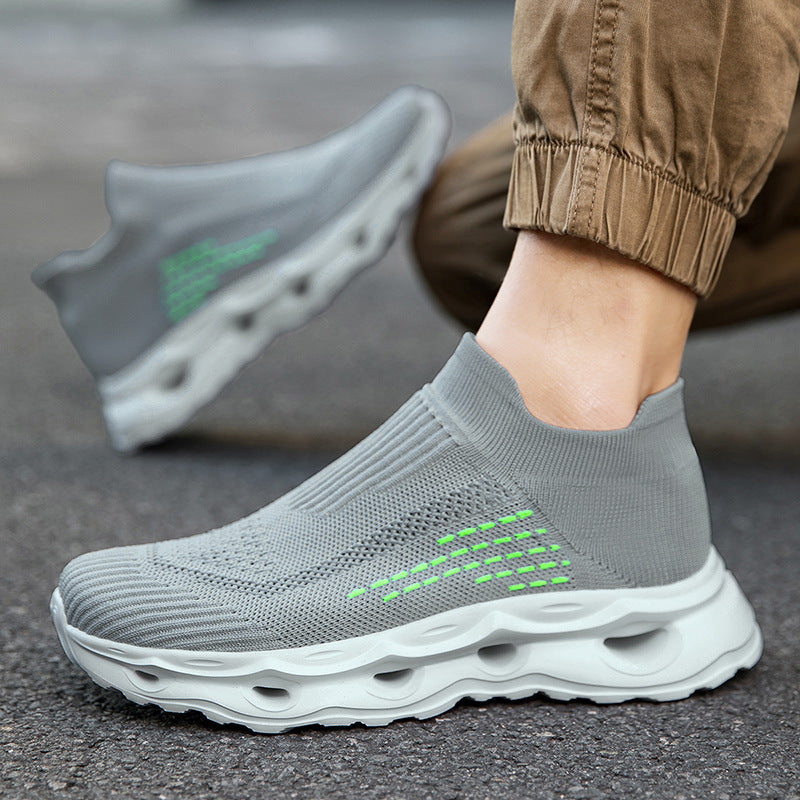 Unisex nan sockenartiger Strickslipper mit gelochter Hohlkammer-Dämpfung Drune