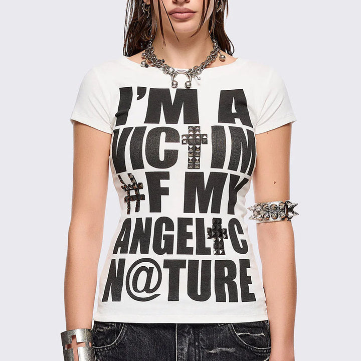 Damen T-Shirt mit kreativem grafischen Aufdruck Drune
