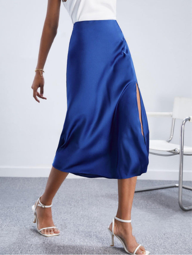 Damen Midikleid mit hohem Schlitz Drune