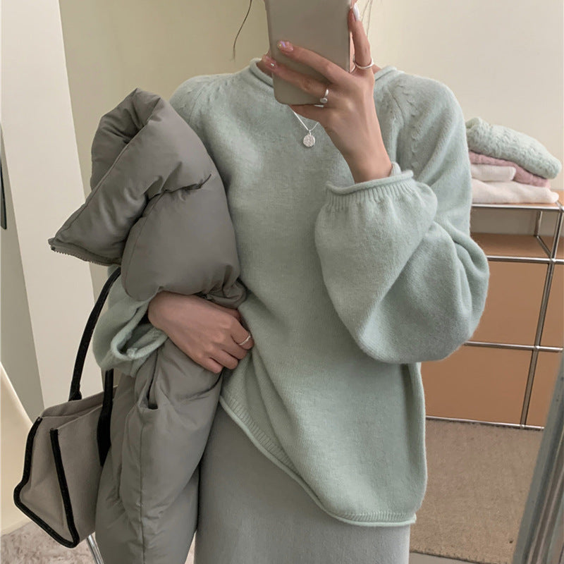 Damen Lässiger Pullover mit voluminösen Ärmeln und weichem Material Drune