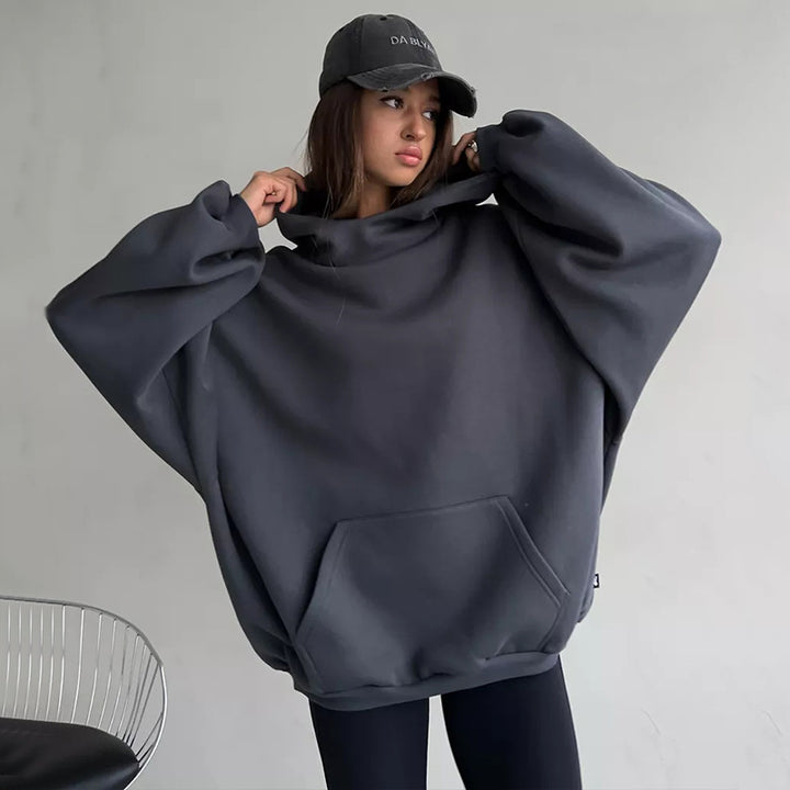 Damen Oversized Kapuzenpullover mit auffälligem Rückenprint Drune