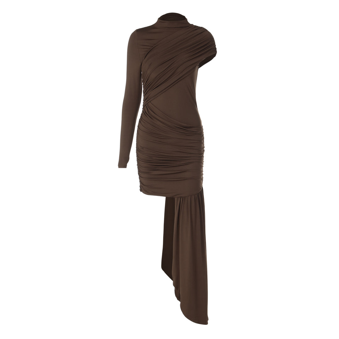 Damen Raffiniertes Maxikleid mit asymmetrischem Saum und Drapé Drune