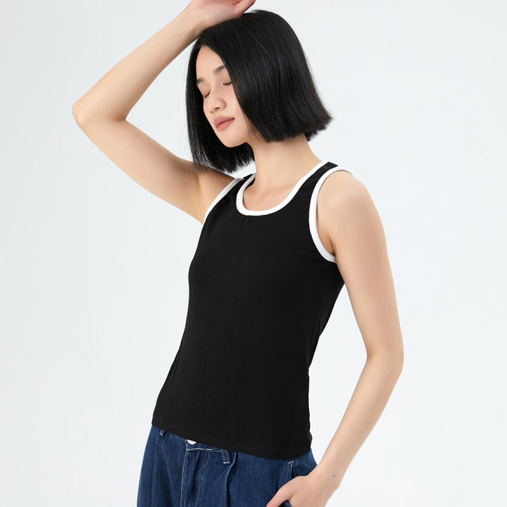 Damen Sportliches Crop-Top mit einzigartigem Schnitt und doppeltem Trägerdesign Drune