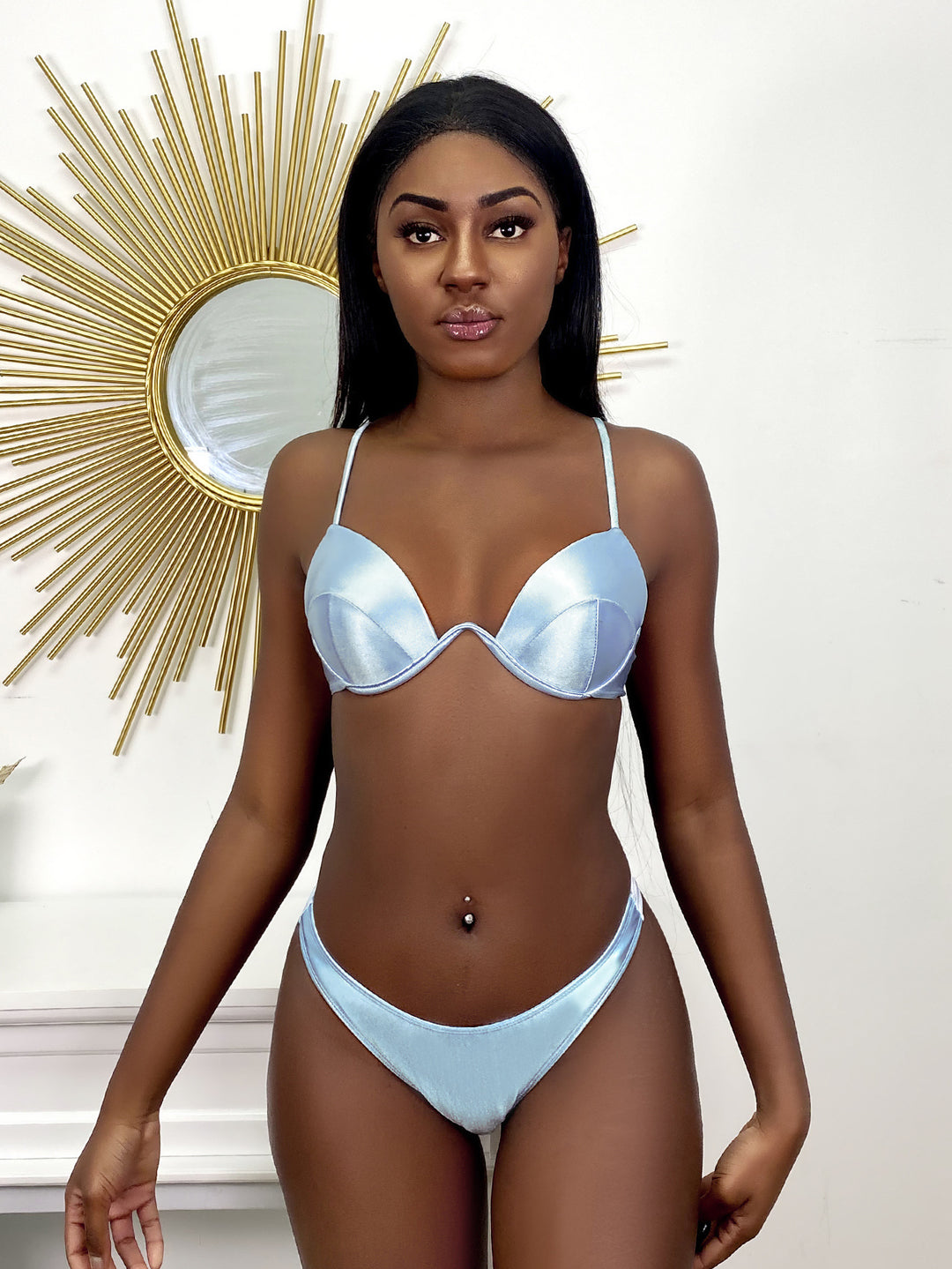 Damen Push-Up-Bikini mit glänzenden Cups Drune
