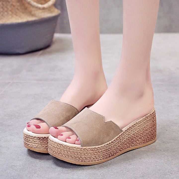Damen Wedge-Sandalen mit modernem Überkreuz-Design und rutschfester Sohle Drune