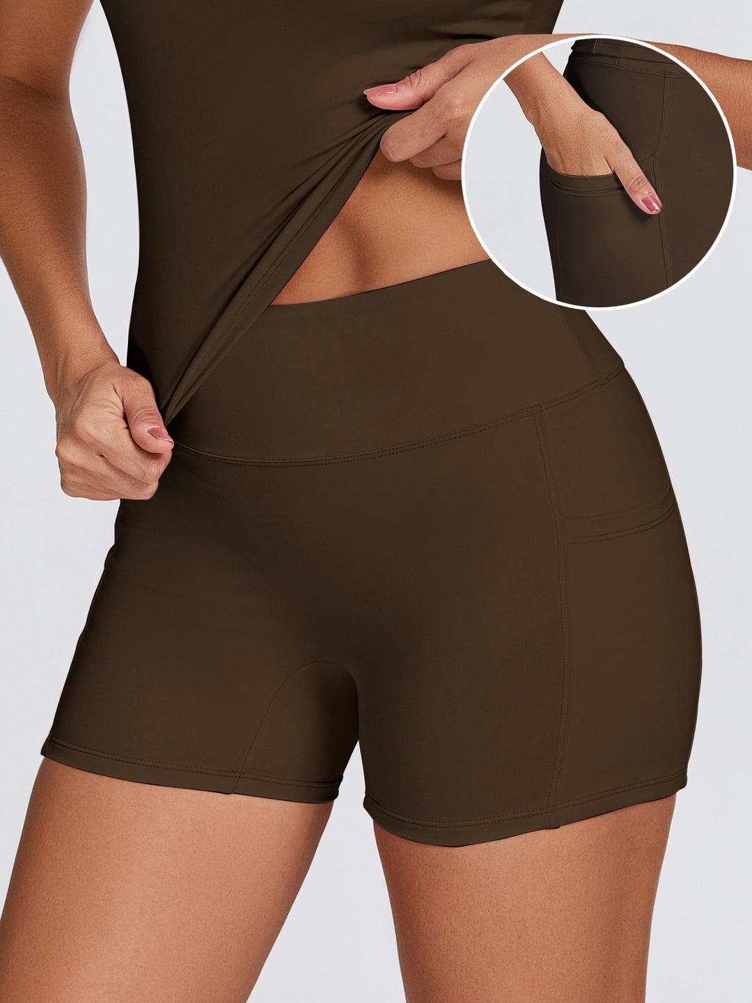 Damen Sportliche Kompressions-Shorts mit praktischen Seitentaschen Drune