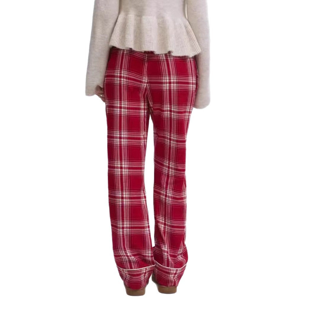 Damen nan lässiges Schlafanzug-Set mit gerafftem Camisole-Oberteil, Rüschenunterbrust und Hose mit Gummibund Drune