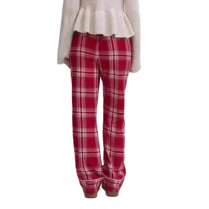 Damen nan lässiges Schlafanzug-Set mit gerafftem Camisole-Oberteil, Rüschenunterbrust und Hose mit Gummibund Drune