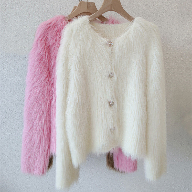 Damen kuschelige Strickjacke Drune