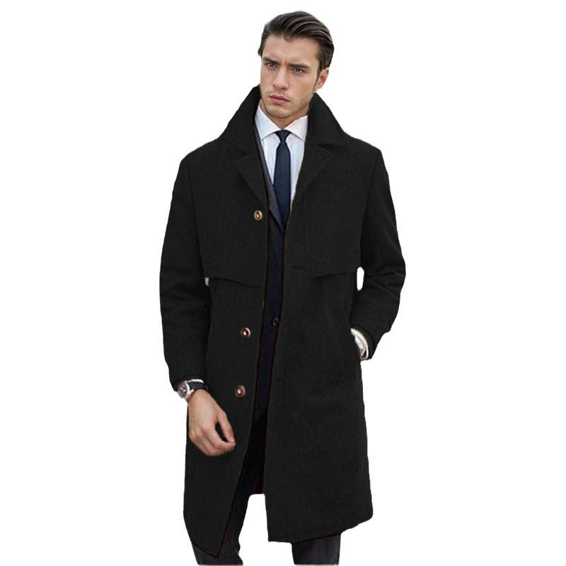 Herren urbaner Wollmantel mit asymmetrischem Schnitt Drune