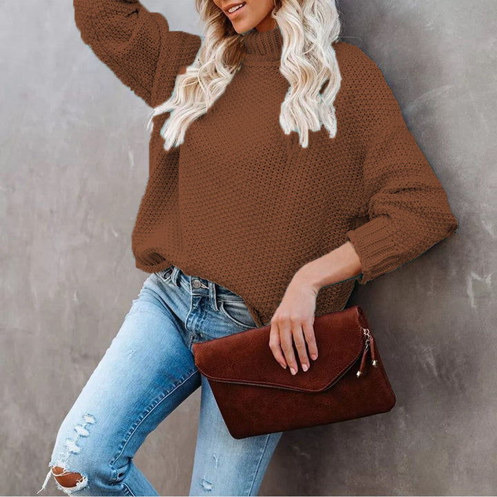 Damen Grobstrickpullover mit Rollkragen und lässigem Schnitt Drune