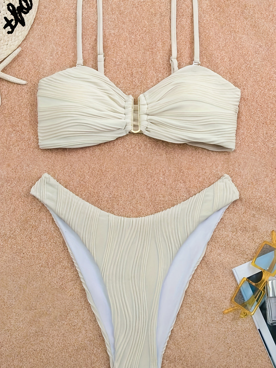 Damen Bikini-Set mit raffinierten Falten und verstellbaren Trägern Drune
