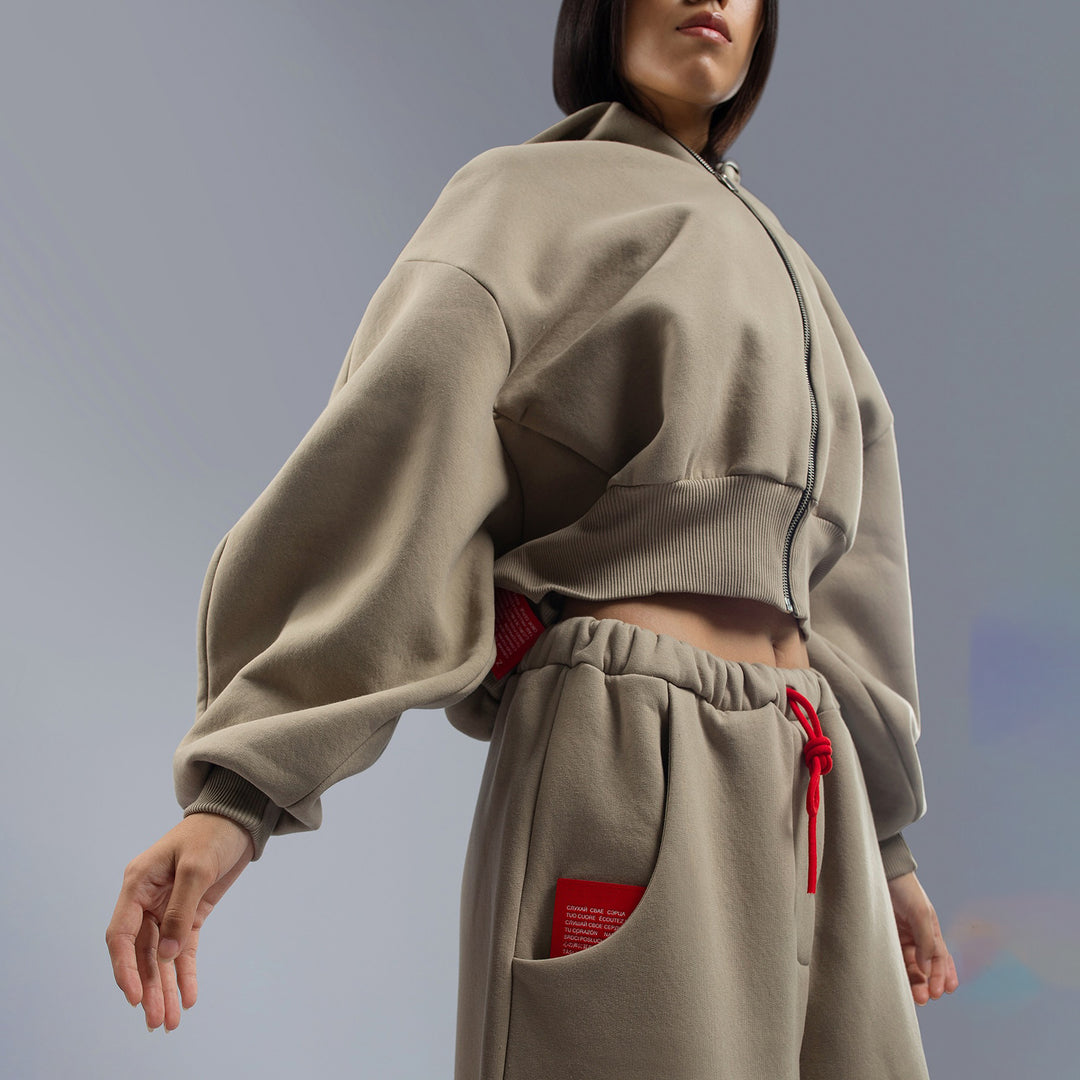 Damen modischer Kapuzenpullover im lässigen Cropped-Design Drune