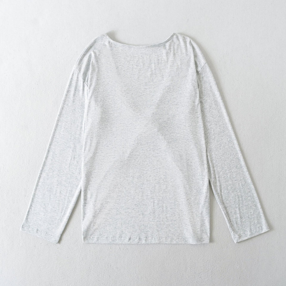 Damen Lässiges Langarmshirt mit weitem Schnitt und bequemer Passform Drune