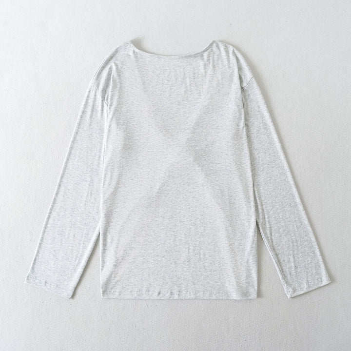 Damen Lässiges Langarmshirt mit weitem Schnitt und bequemer Passform Drune