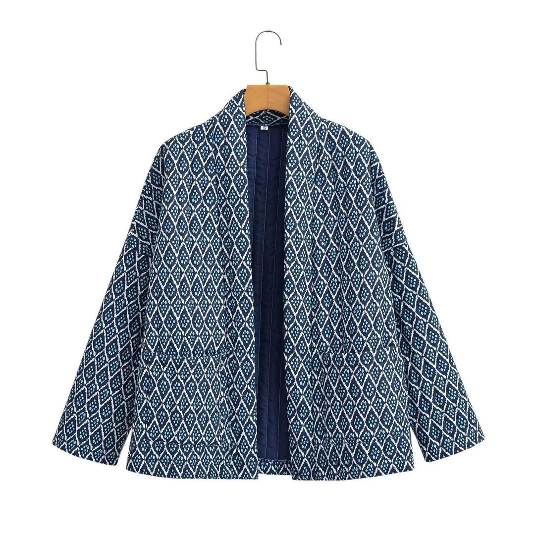 Damen Kimono-Jacke mit elegantem Muster und lockerer Passform Drune