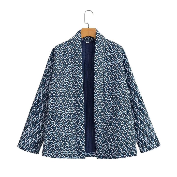 Damen Kimono-Jacke mit elegantem Muster und lockerer Passform Drune