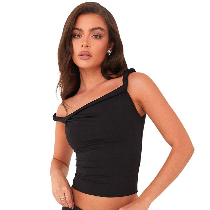 Damen Off-Shoulder Oberteil mit dekorativen Rüschendetails Drune