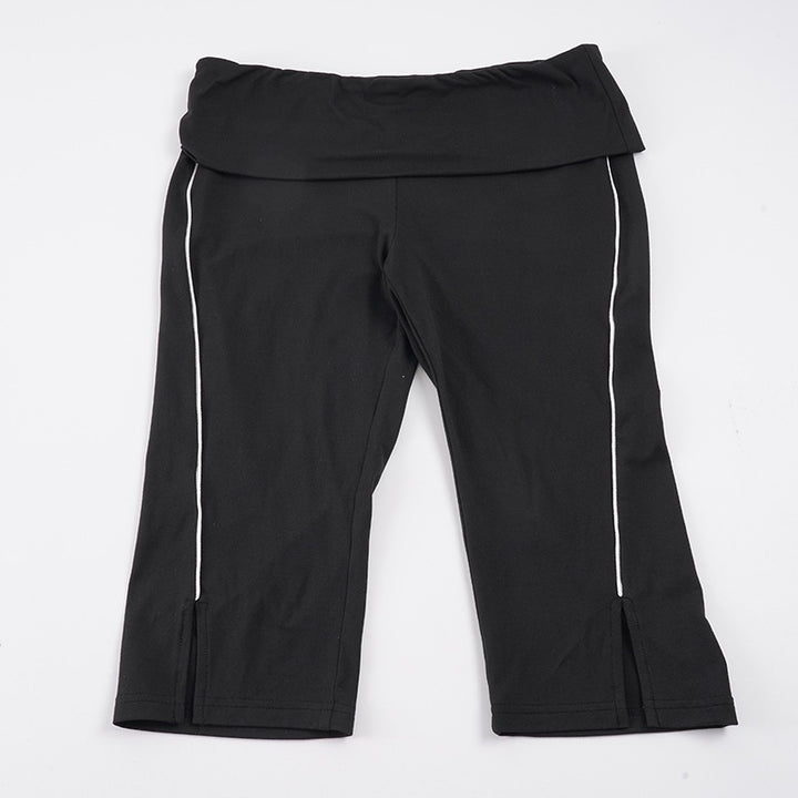 Damen Sportliche Capri-Hosen mit hohem Bund und seitlichem Reißverschluss Drune