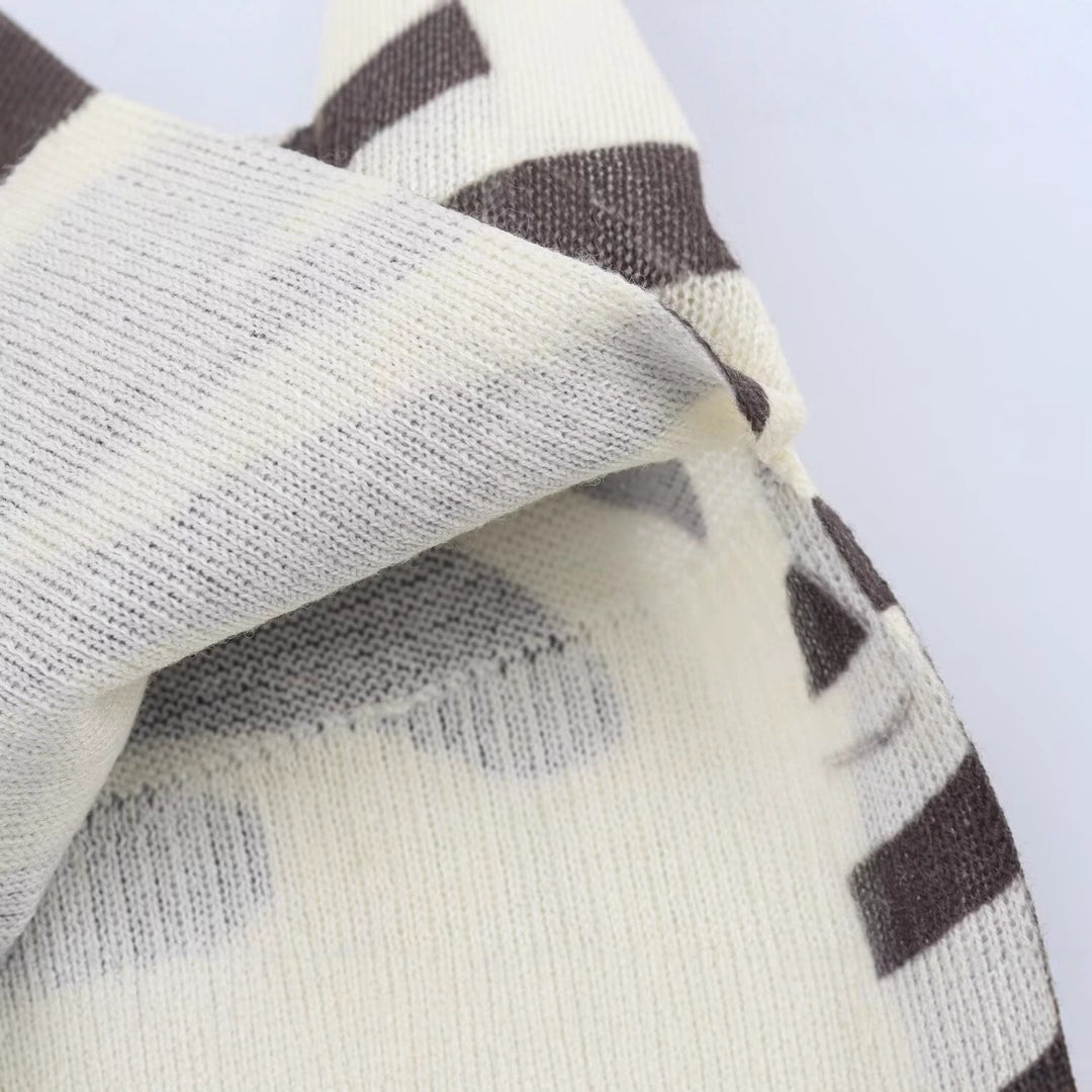 Damen legerer Pullover im Zebramuster Drune