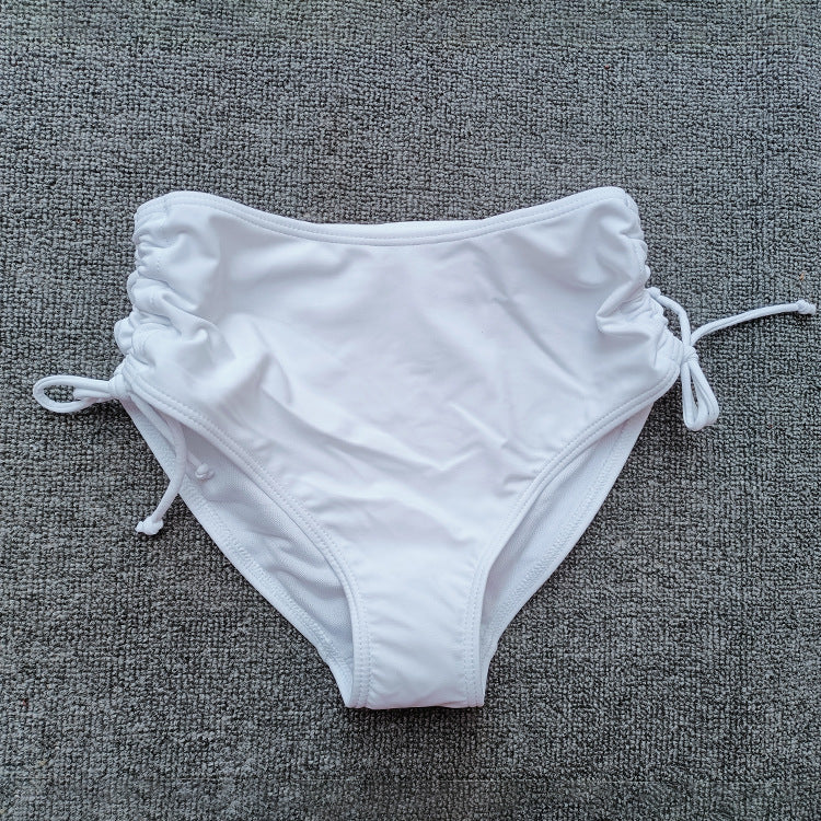 Damen Hochgeschnittene Bikinihose mit Raffung Drune