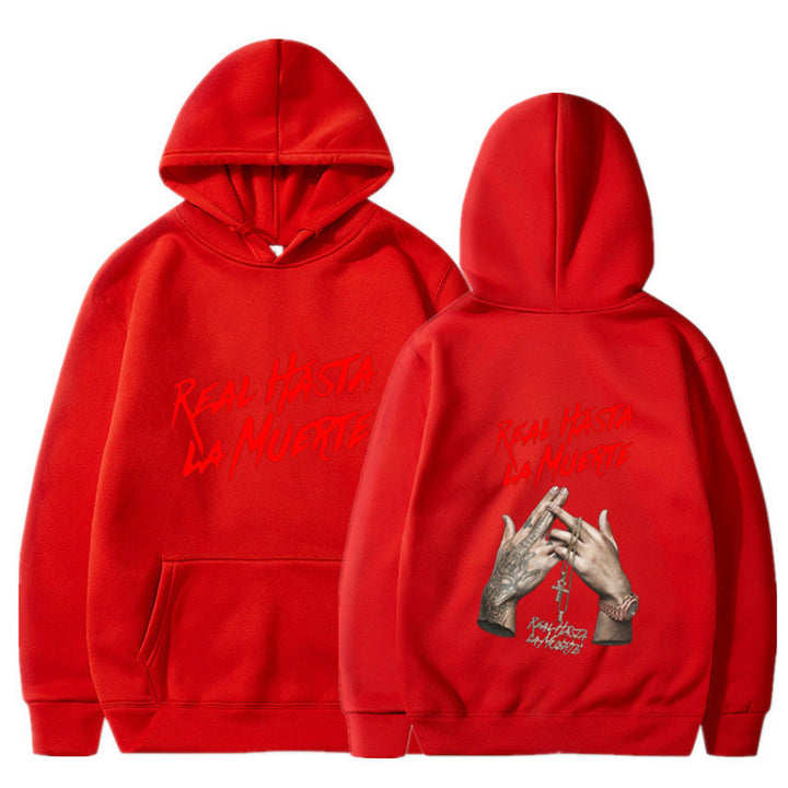 Damen Kapuzensweater mit auffälligem Schriftzug in urbanem Stil Drune