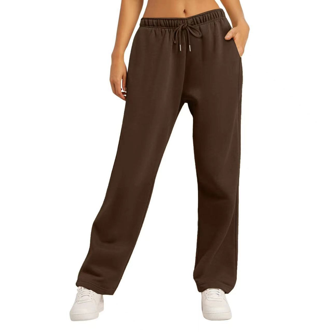Damen nan extraweiche Relax-Hose mit hohem Komfortbund Kordelzug und geradem Bein Drune