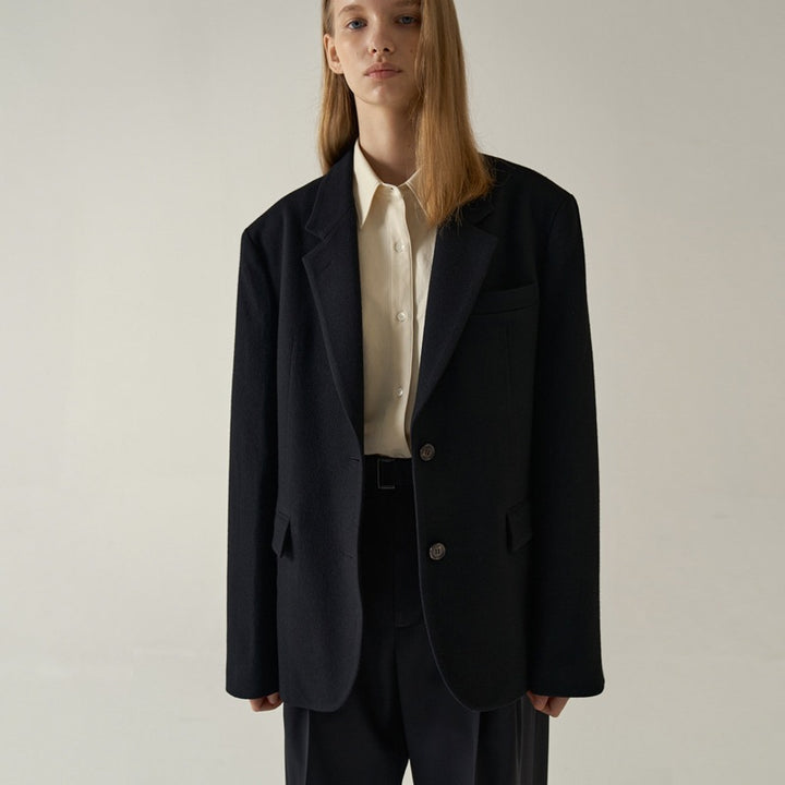 Damen eleganter Kastenblazer aus hochwertigem Stoff Drune