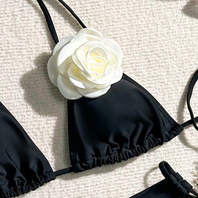 Damen Triangel-Bikini mit Blumenapplikation Drune