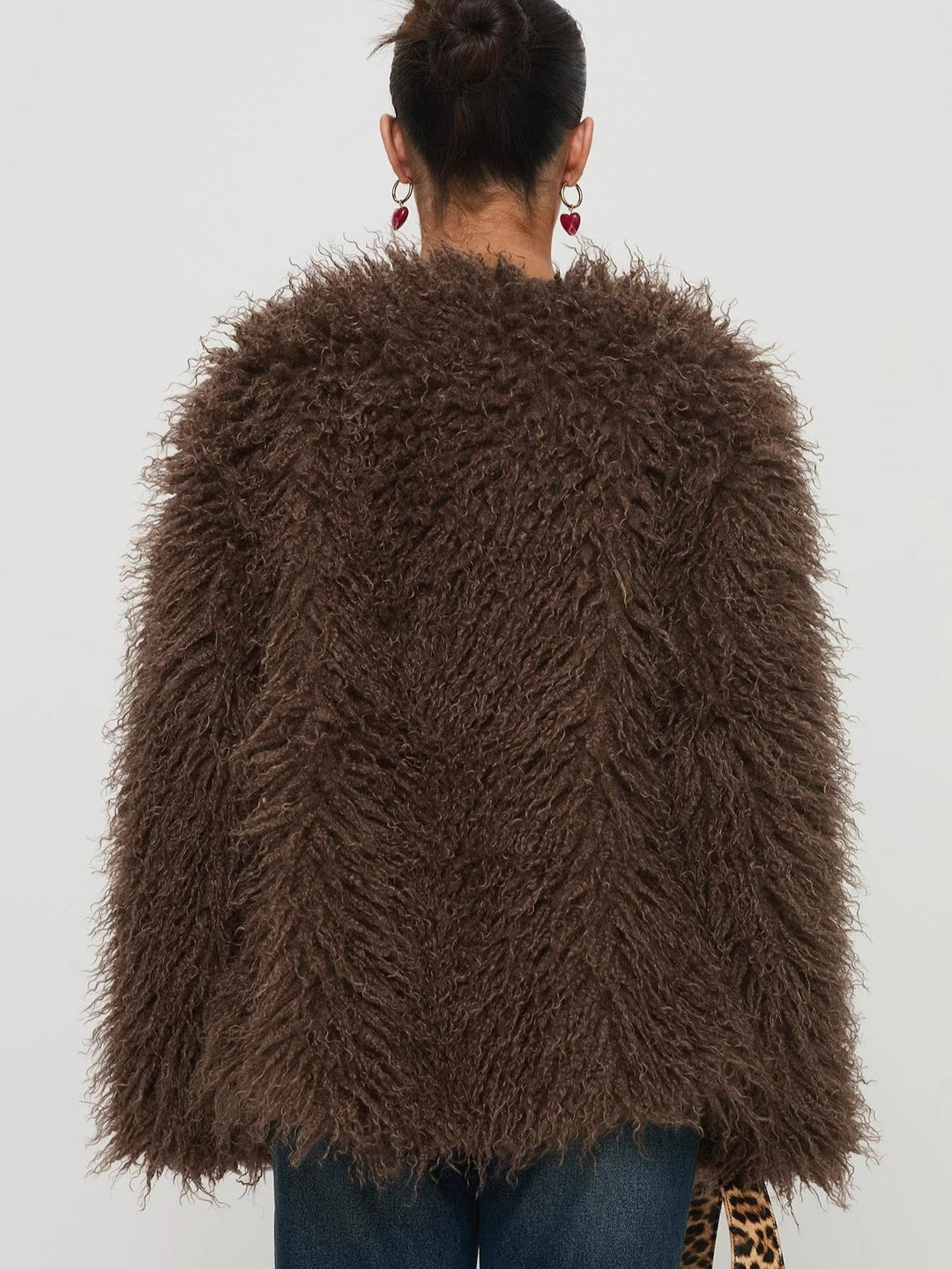 Drune | Kunstfelljacke - Plüsch-Aussage-Layer - Braun - Winter-Luxus