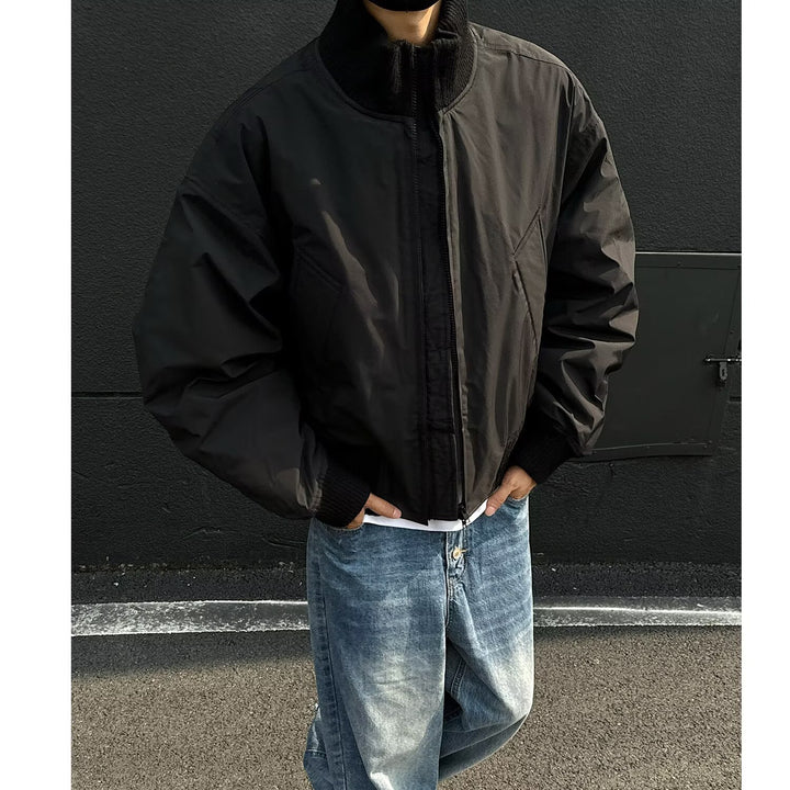 Herren stylische Bomberjacke mit elastischen Bündchen und weichem Innenfutter Drune