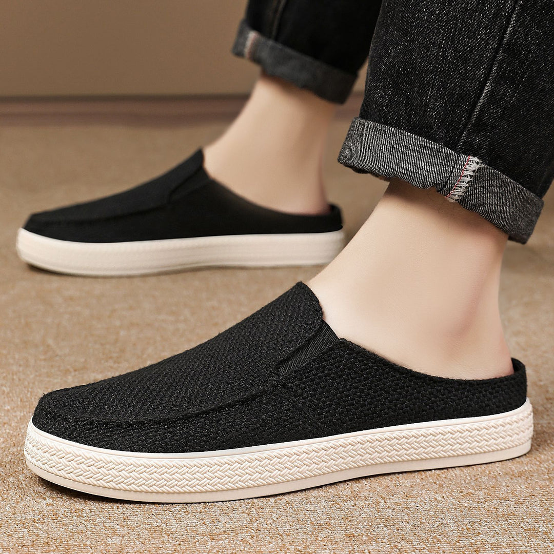 Damen nan Slip-On Mule Sneaker mit gewebtem Textil-Obermaterial und profilierter Gummisohle Drune