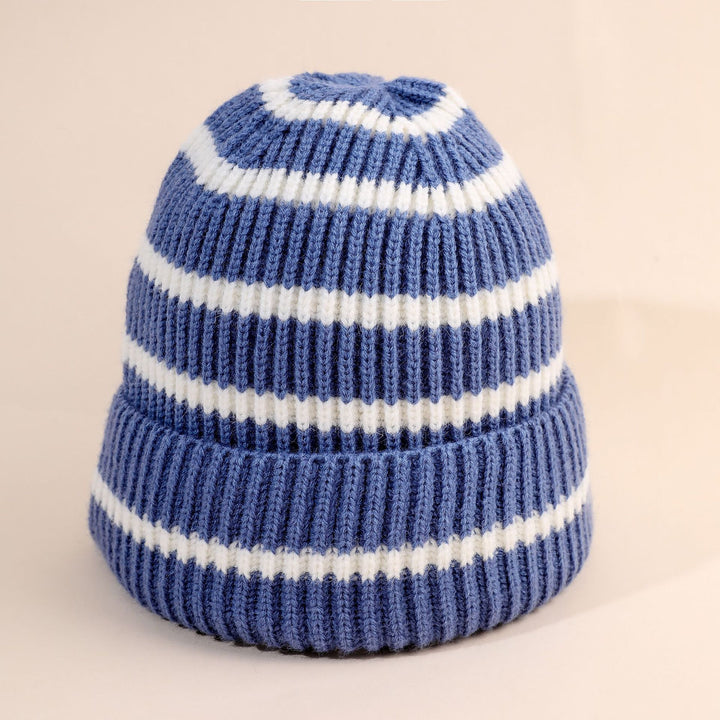 Damen Beanie-Mütze mit gestreiftem Design und weichem Innenfutter Drune