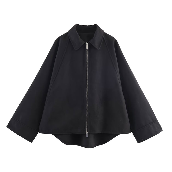 Damen modische oversized Jacke mit lässigem Schnitt und praktischem Reißverschluss Drune