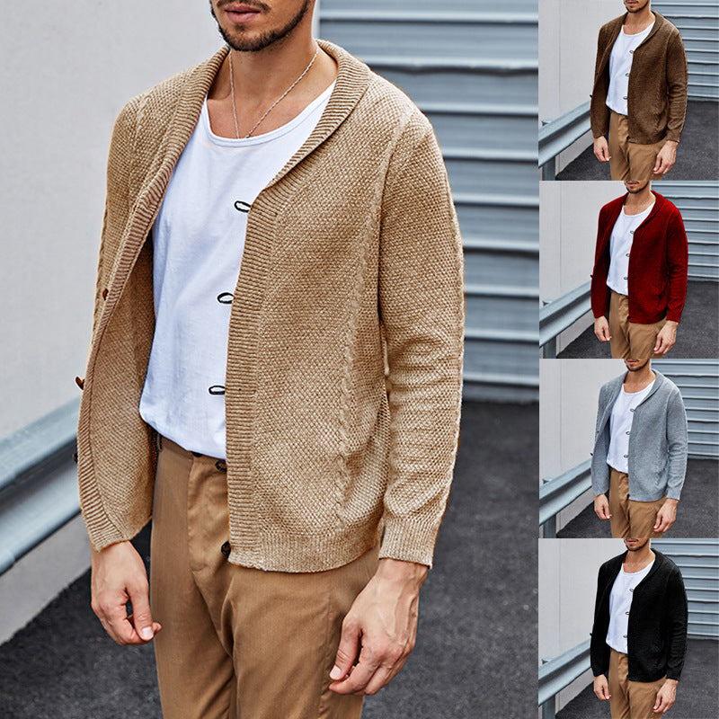Herren lässiger Strickcardigan mit raffinierter Struktur und offenem Schnitt Drune