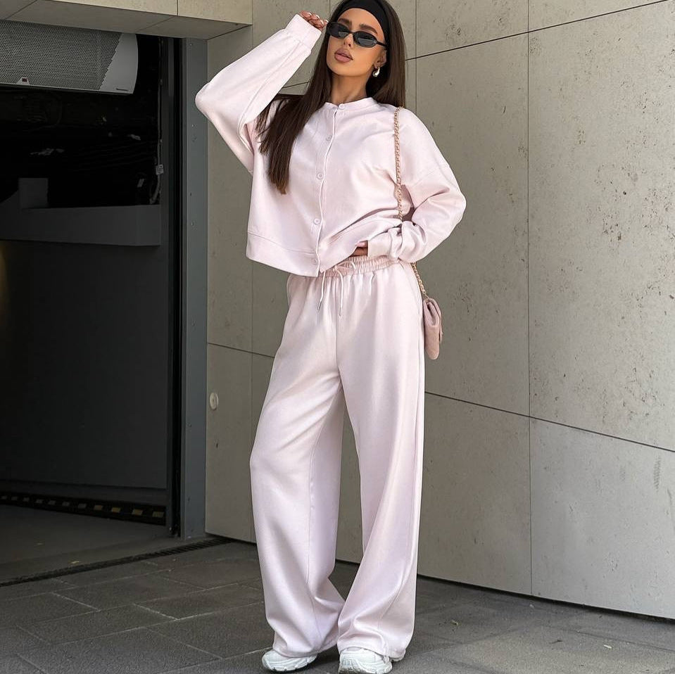 Damen sportliches Freizeit-Set mit lockerem Schnitt und praktischen Taschen Drune
