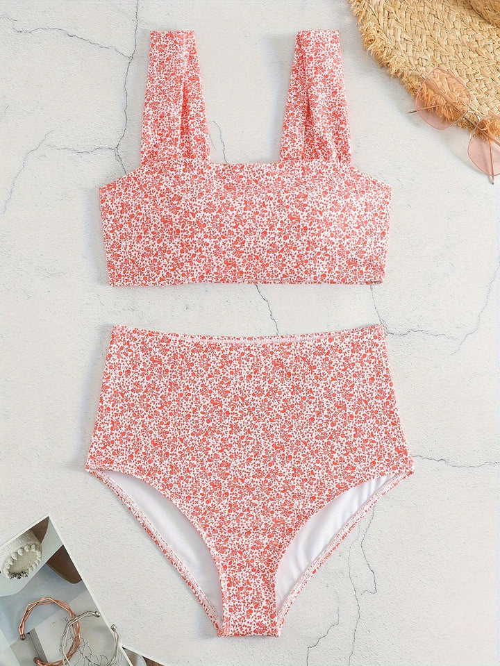 Damen Hochtailliertes Bikiniset mit floralem Muster Drune