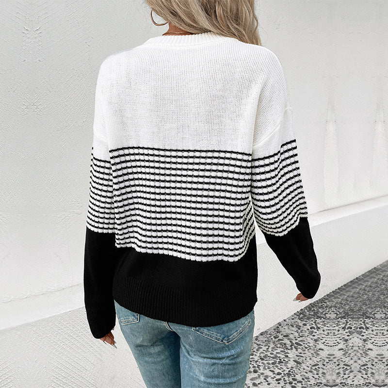 Drune | Gestreifter Strickpullover mit Elegantem Design