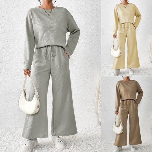 Damen gemütliches Lounge-Set mit strukturiertem Muster Drune