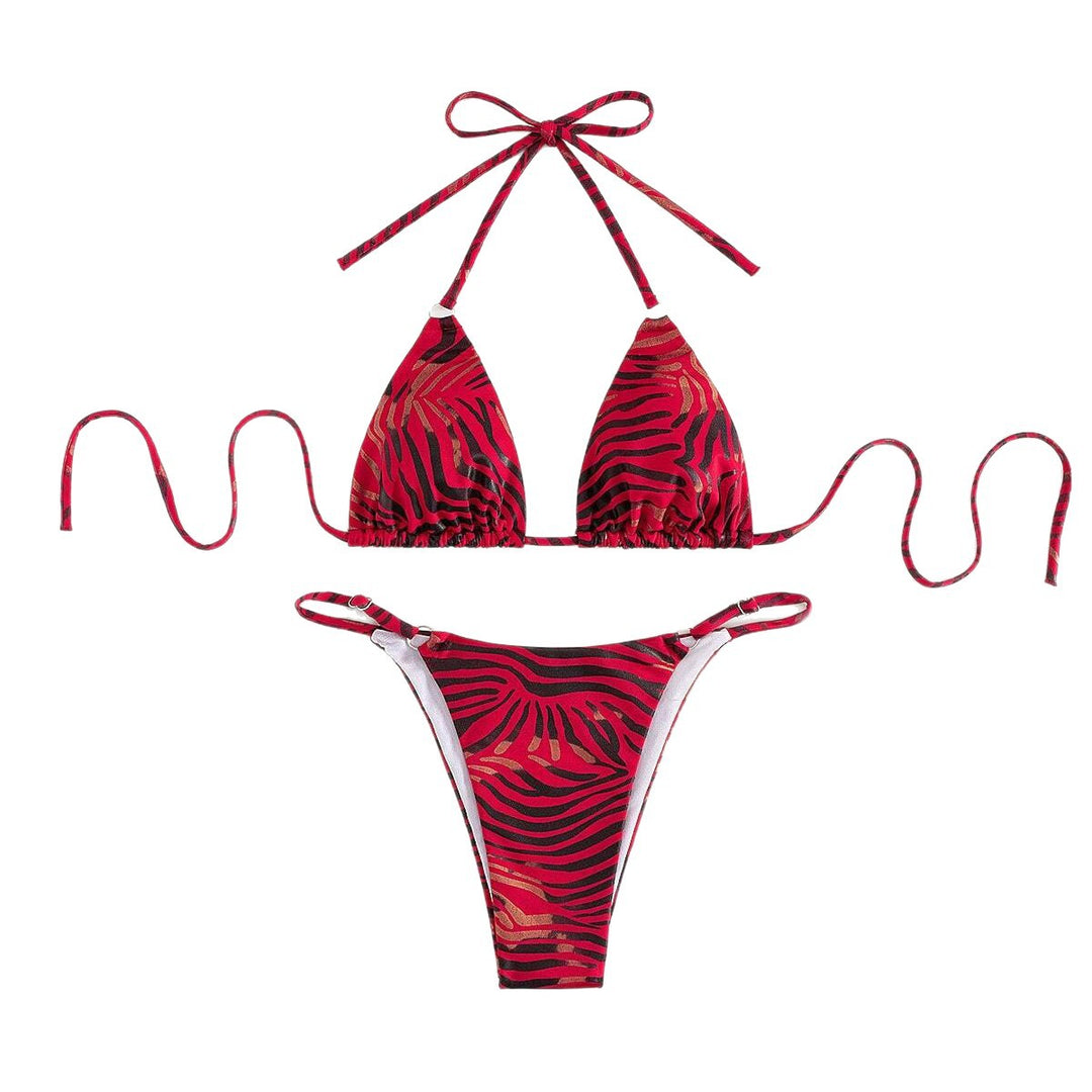 Damen Triangel-Bikini mit trendy Tierdruck Drune