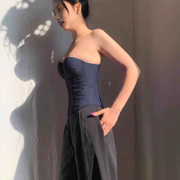 Damen Korsettoberteil mit verstärktem Bustier Drune