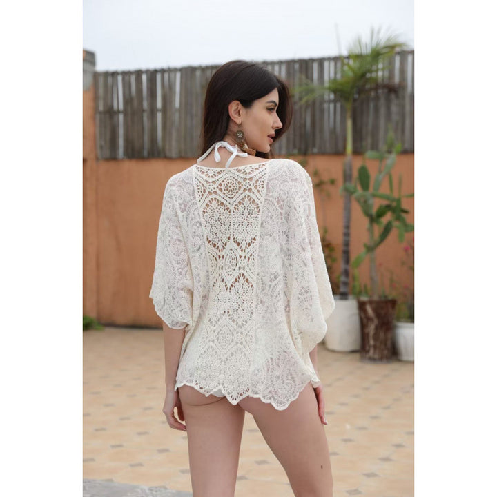 Damen Strandponcho aus feiner Spitze mit lässigem Schnitt Drune