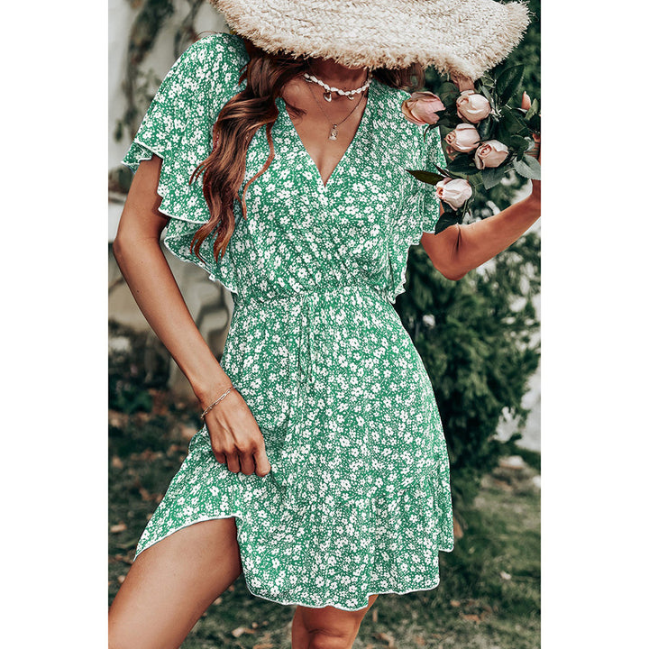 Damen Blumenmuster Kleid Drune