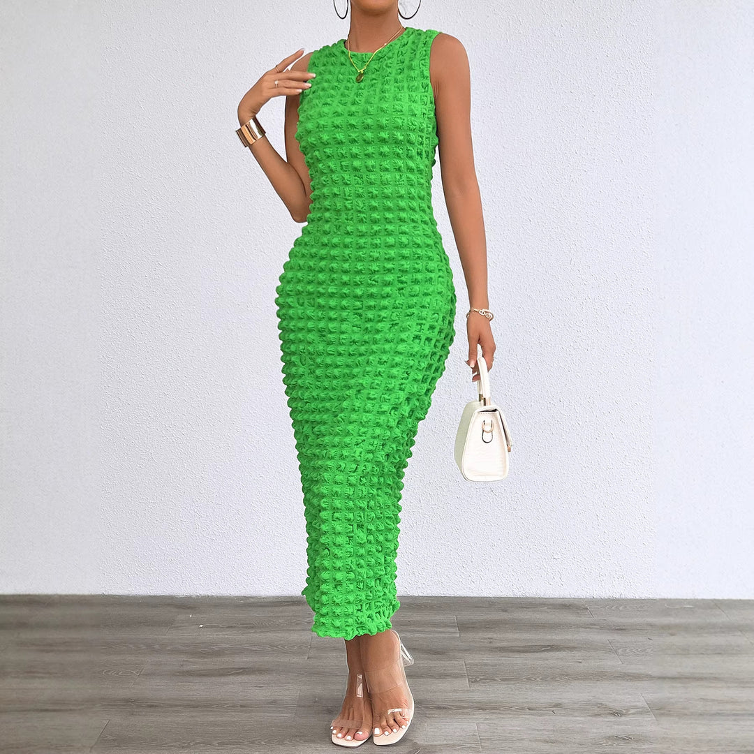 Damen Midi-Kleid mit strukturiertem Obermaterial und figurbetontem Schnitt Drune