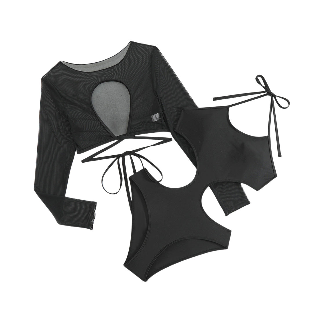Damen Crop-Top Bikini-Set mit stilvollem Überwurf Drune