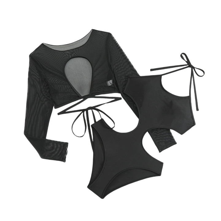 Damen Crop-Top Bikini-Set mit stilvollem Überwurf Drune