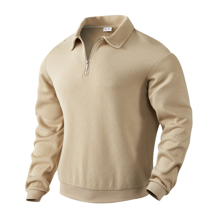 Herren sportlicher Pullover mit modernem Reißverschluss und strukturiertem Design Drune