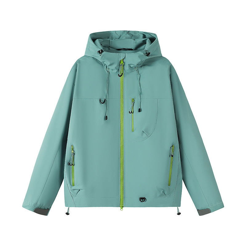 Herren technische Outdoor-Jacke mit verstellbarem Kapuzendesign und zahlreichen Reißverschlusstaschen Drune