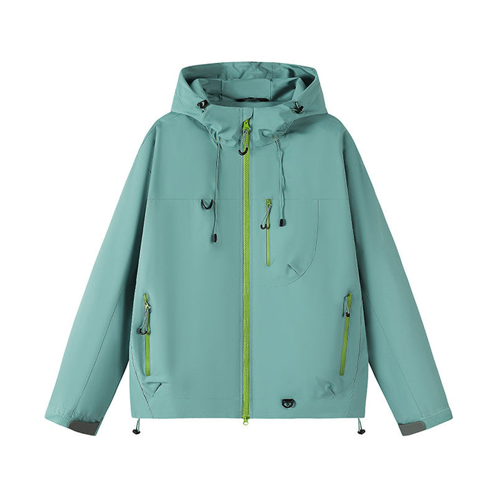 Herren technische Outdoor-Jacke mit verstellbarem Kapuzendesign und zahlreichen Reißverschlusstaschen Drune
