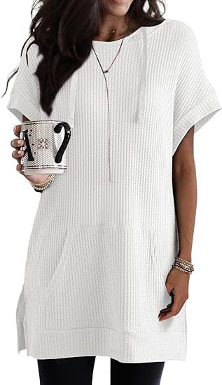 Damen lässiges Hoodie-Kleid mit praktischer Kängurutasche und Relaxed-Fit Drune